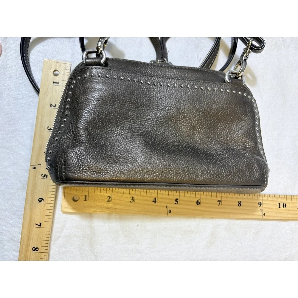BRIGHTON‎ Pretty Tough Jojo Domed Pewter Studded Organizer Crossbody Bag